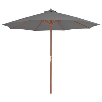 Parasol met houten paal 300 cm antraciet gratis bezorgd