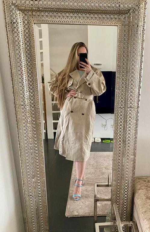 Linnen beige trenchcoat lange jas Micheal Kors 36 S nieuw!, Kleding | Dames, Jassen | Zomer, Zo goed als nieuw, Beige, Ophalen of Verzenden