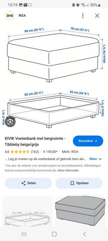 Nette Ikea Kivik 3-zits bank + voetenbank - afbeelding 6 Nette Ikea Kivik 3-zits bank + voetenbank - afbeelding 6