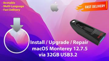 Installeer macOS Monterey 12.7.5 via USB3.2 Stick van 32GB