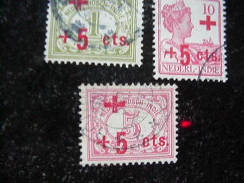 Zegels Ned. Indië NVPH 135-137 ongebr.+gestemp.+ 17+18 gest., Postzegels en Munten, Postzegels | Nederlands-Indië en Nieuw-Guinea