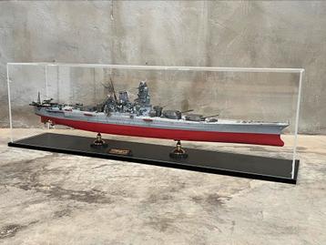 Groot IJN Yamato battleship model in vitrine, 140cm! 