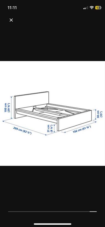 Malm IKEA Bed 140x200 + Matras & Topper - afbeelding 4 Malm IKEA Bed 140x200 + Matras & Topper - afbeelding 4