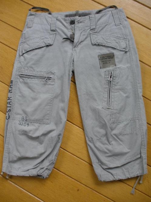 G-STAR broek Flight Art Pant WMN 3/4 grijs knie maat XS, Kleding | Dames, Broeken en Pantalons, Zo goed als nieuw, Maat 34 (XS) of kleiner