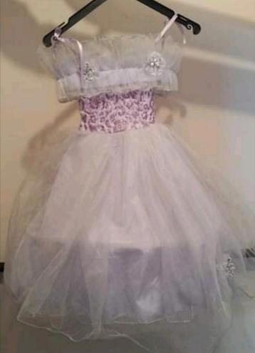 Paars/lilla prinsessen jurk 1/2 jaar, smal en accessoires 