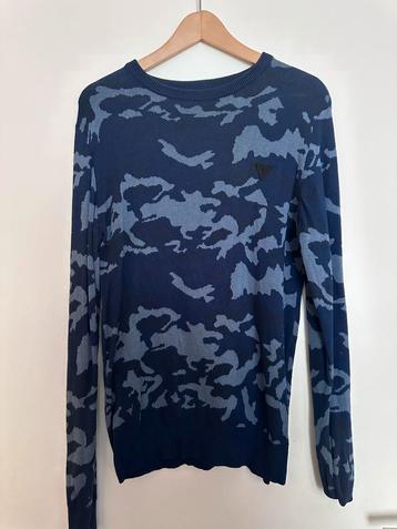 Guess blauw camouflage trui maat m