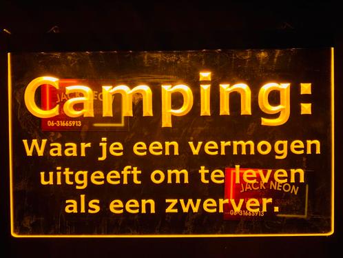 Led Lichtbord CAMPING 3d neon look, Caravans en Kamperen, Kampeeraccessoires, Nieuw, Ophalen of Verzenden