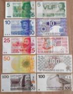 Nederlandse set Bankbiljetten 5 t/m 100 Gulden (10 stuks bil