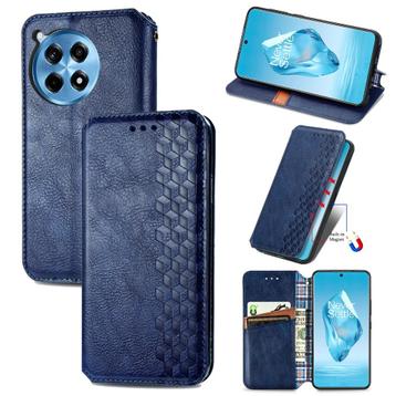 Luxe PU Lederen Wallet Case Set voor OnePlus 12R _ Blauw