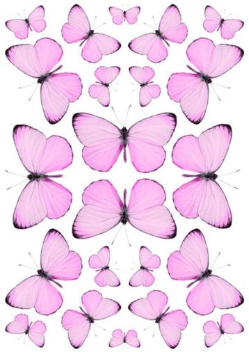 Stickervel vlinders roze voor auto fiets kind weerbestendig