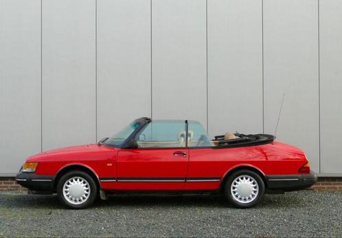 Saab 900 2.0 ltr. 16V Cabrio ‘90, Rood, APK, izgst., nw. dak, Auto's, Saab, Bedrijf, Saab 900, ABS, Airbags, Centrale vergrendeling