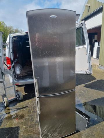 Inruilkoopje hoge whirlpool koelvries rvs  1.85mtr  