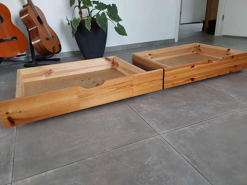 Twee houten Ikea bedlades, Huis en Inrichting, Slaapkamer | Bedden, Zo goed als nieuw, Eenpersoons, 90 cm, Hout, Ophalen