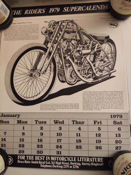 Oldtimer motor Riders Superkalender 1979 Mancave, Hobby en Vrije tijd, Overige Hobby en Vrije tijd, Zo goed als nieuw, Ophalen of Verzenden