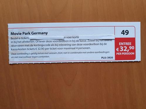 Movie Park Germany entree €32,90 p.p. maximaal 4 personen, Tickets en Kaartjes, Recreatie | Pretparken en Attractieparken, Drie personen of meer