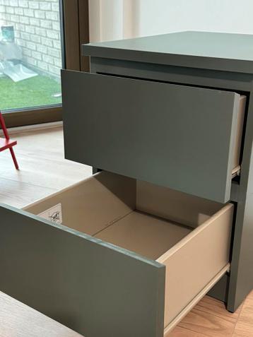Ikea Nachtkastje Malm Groen x2 - afbeelding 3 Ikea Nachtkastje Malm Groen x2 - afbeelding 3