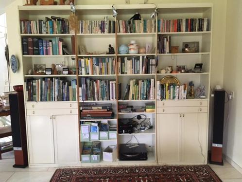 boekenwand, Huis en Inrichting, Kasten | Boekenkasten, Gebruikt, 200 cm of meer, 200 cm of meer, 25 tot 50 cm, Met lade(s), Met deur(en)