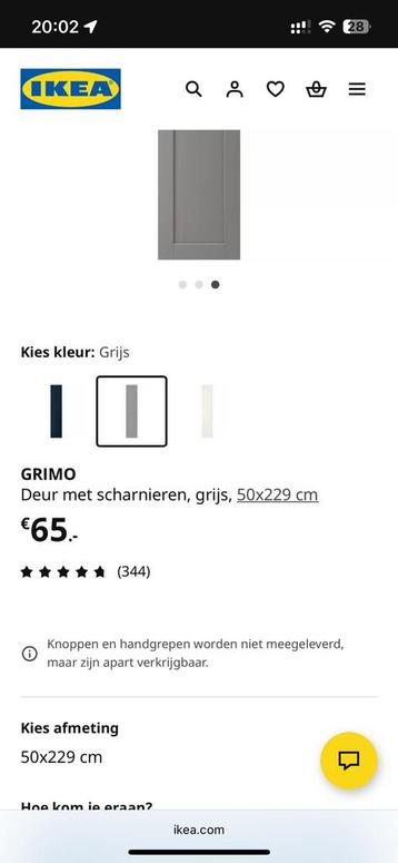 Kastdeuren Ikea Grijs (4x) - afbeelding 3 Kastdeuren Ikea Grijs (4x) - afbeelding 3