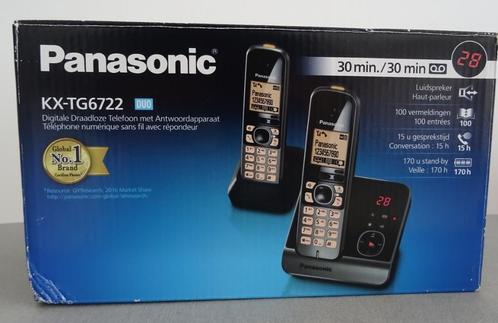 Panasonic KX-TG6722 digitale draadloze telef. met antw app, Telecommunicatie, Vaste telefoons | Handsets en Draadloos, Zo goed als nieuw