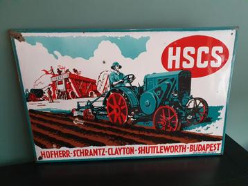 Emaille reclamebord HSCS tractor bord 
