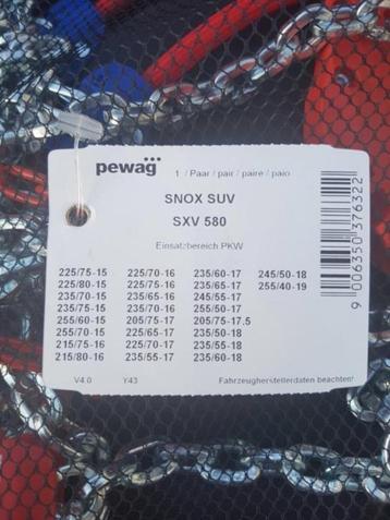 PEWAG SNOX SUV SXV sneeuwkettingen 570 580 590 
