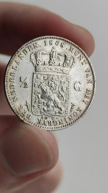 1/2 gulden 1868 Willem III Nederland pr+ 
