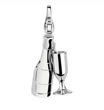 NIEUW: Ti Sento hanger / bedel champagne fles en glas