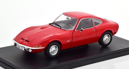 Jsn Atlas 1:24 Opel GT 1900 1968 rood in blisterverpakking, Hobby en Vrije tijd, Modelauto's | 1:24, Nieuw, Auto, Overige merken