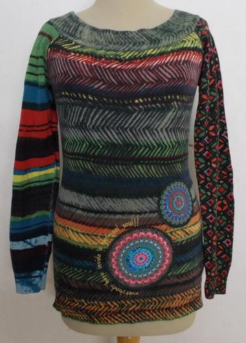 Hippie regenboog kleuren top/trui van Desigual! M