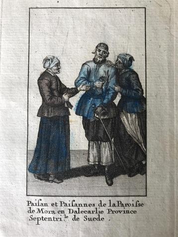 Picart ! Oude gravure met kledendracht gravure 18e eeuw
