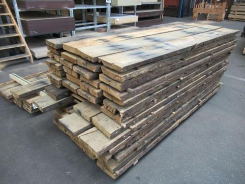 Echte oud eiken wagondelen en spoorbiels planken, Doe-het-zelf en Verbouw, Hout en Planken, Nieuw, Plank, Eiken, 250 tot 300 cm