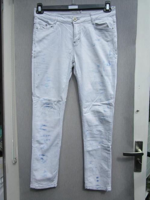 Broek  AAIKO mt 40  wit/blauw gewolkt., Kleding | Dames, Broeken en Pantalons, Gedragen, Maat 38/40 (M), Blauw, Lang, Ophalen of Verzenden