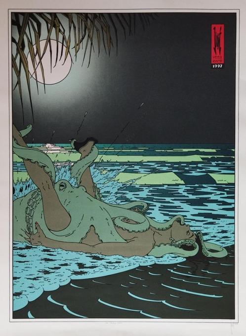 De Ideale Man Joost Veerkamp naar Hokusai Fisherman's Wife, Antiek en Kunst, Kunst | Litho's en Zeefdrukken, Ophalen of Verzenden