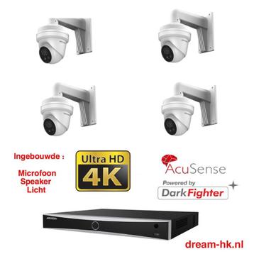 8MP Hikvision AcuSense Darkfighte IP PoE  set/NVR+4x camera