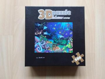 Puzzel 3D oceaan, 500 stukjes, als nieuw 