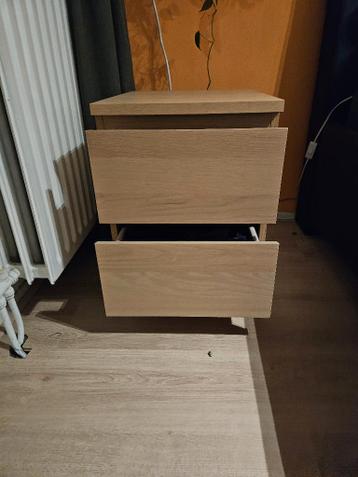 2x Nachtkastje Ikea Malm eikenfineer - afbeelding 2 2x Nachtkastje Ikea Malm eikenfineer - afbeelding 2