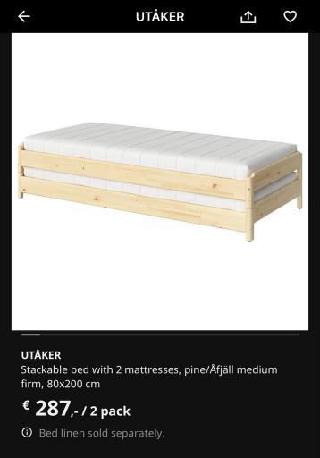 Ikea Utaker Bedframe - Stapelbaar - afbeelding 2 Ikea Utaker Bedframe - Stapelbaar - afbeelding 2