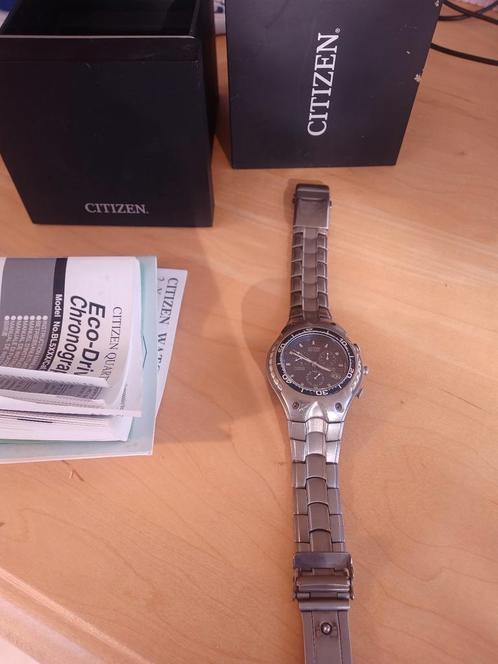 Citizen titanium Eco Drive Saffier perpentual horloge, Sieraden, Tassen en Uiterlijk, Horloges | Heren, Gebruikt, Polshorloge