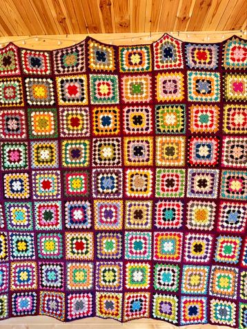 Schítterend bohemian granny squares gehaakte sprei XXXL!