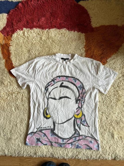 Stieglitz Frida Kahlo musthave t-shirt oversized 100% katoen, Kleding | Dames, T-shirts, Zo goed als nieuw, Maat 38/40 (M), Wit