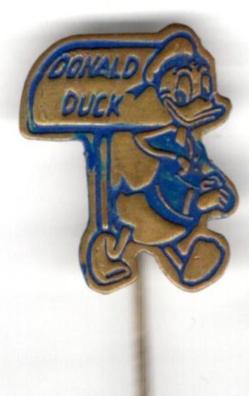 Donald Duck blauw op koper stripfiguur speldje ( J_067a )