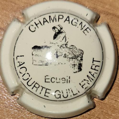 Champagnecapsule LACOURTE-GUILLEMART donker crème nr.09, Verzamelen, Wijnen, Zo goed als nieuw, Champagne, Frankrijk, Ophalen of Verzenden