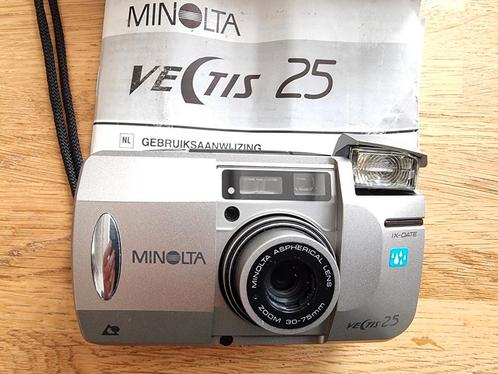 Minolta Vectis 25 IX-DATE  APS camera, handleiding en tasje, Audio, Tv en Foto, Fotocamera's Analoog, Zo goed als nieuw, Fuji