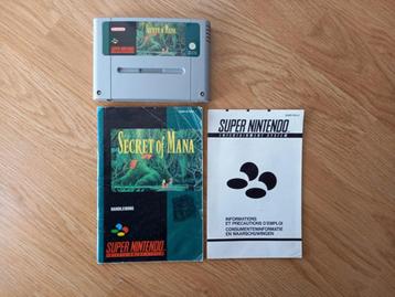 Secret of Mana met handleiding voor de Super Nintendo (SNES)