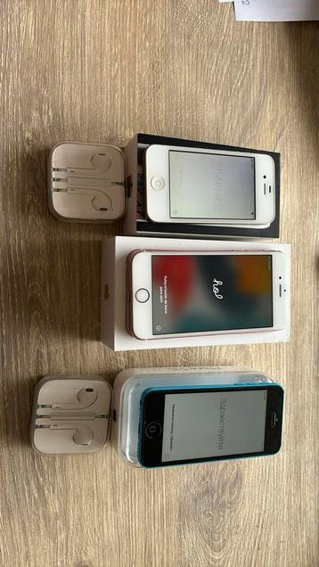 3 iPhones allemaal werkend 4, 5c en 6s incl accessoires 