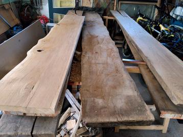 Eikenhouten planken 4cm dik 30-35cm breedte 350cm lengte 