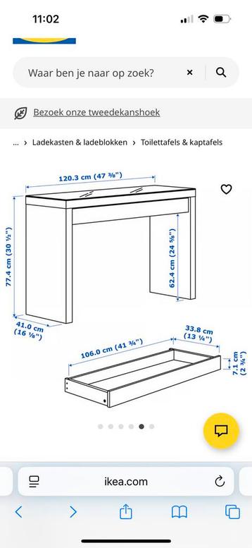 Ikea Malm Toilettafel / Bureau - Amsterdam - afbeelding 4 Ikea Malm Toilettafel / Bureau - Amsterdam - afbeelding 4