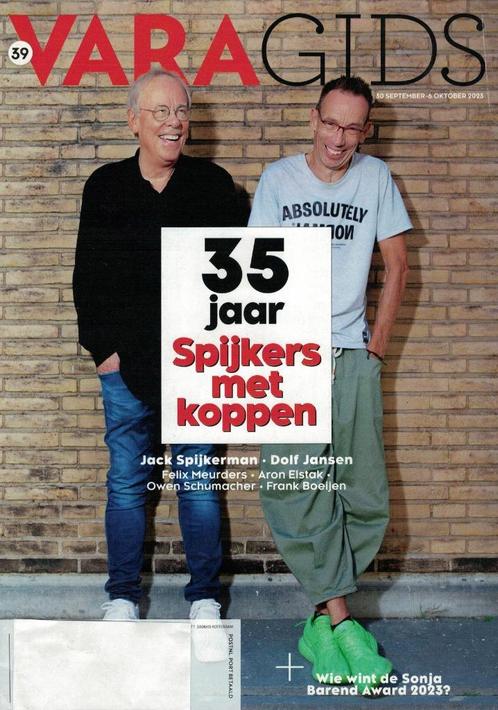 Jack Spijkerman & Dolf Jansen in "VARA Gids" - No. 39, 2023., Boeken, Tijdschriften en Kranten, Zo goed als nieuw, Ophalen of Verzenden