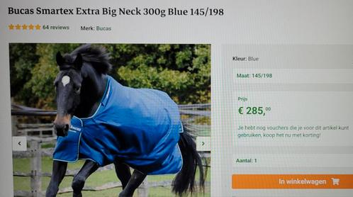 Bucas Smartex Extra Big Neck 300g, Maat 145/198 (6'6), Dieren en Toebehoren, Paarden en Pony's | Dekens en Dekjes, Zo goed als nieuw
