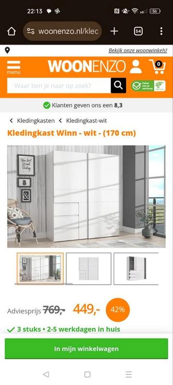 Kledingkast Winn 170cm - afbeelding 2 Kledingkast Winn 170cm - afbeelding 2